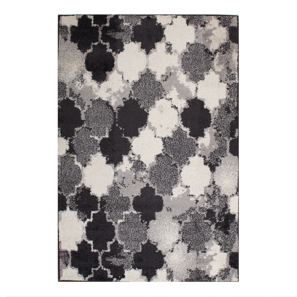 Matto LOTTO-7, 100x150cm, harmaa/musta/valkoinen