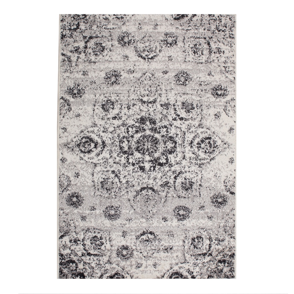 Matto LOTTO-4, 133x190cm, valkoinen/harmaa