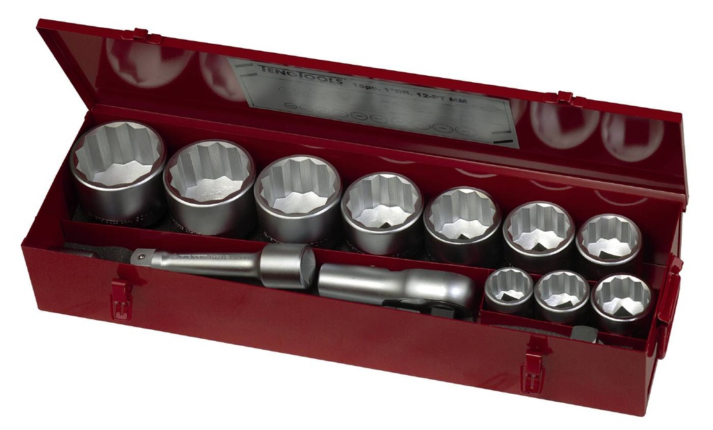 Teng Tools hylsyavainsarja 15 osaa, nelikulmainen 1&quot;-kiinnitys M1115MM