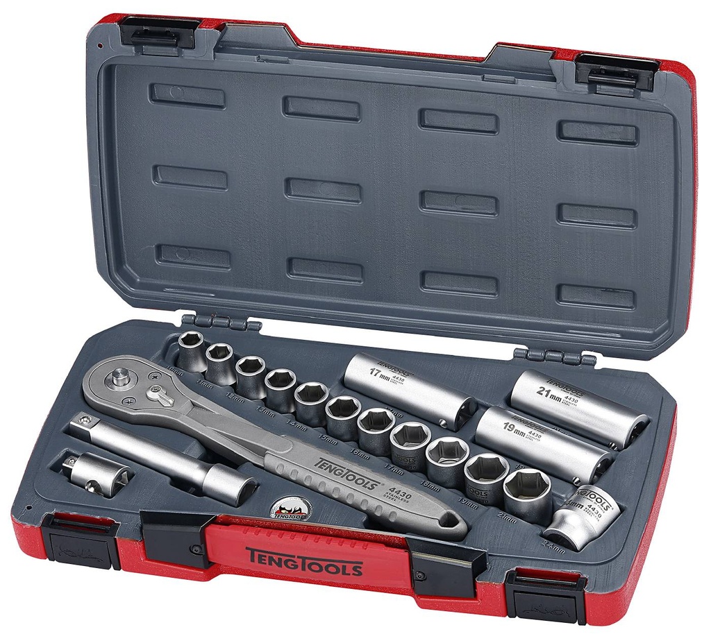 Teng Tools hylsyavainsarja 18 osaa, nelikulmainen 1/2&quot;-kiinnitys TS1218