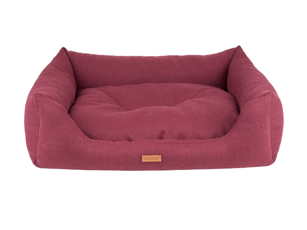 Amiplay Montana koiranpeti sohva L 78x64x19cm viininpunainen