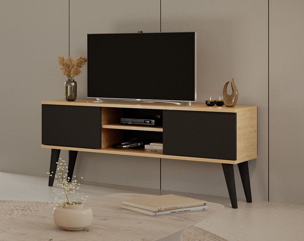 Kocot Toronto TV-taso 120cm, musta/beige