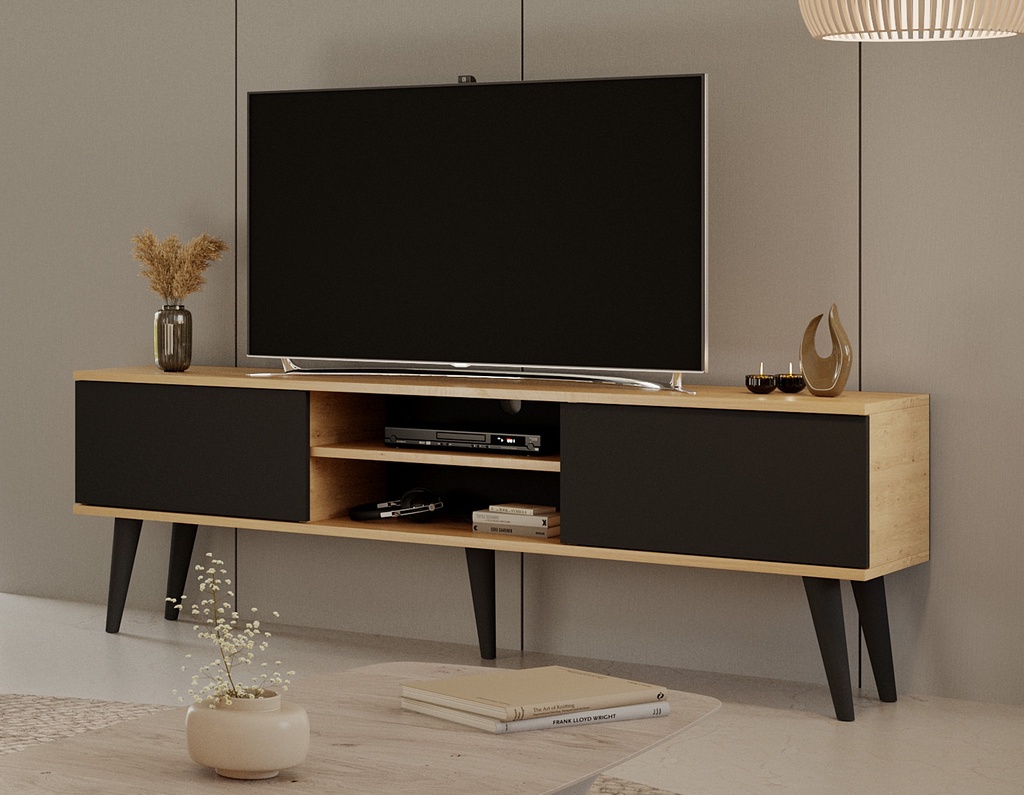 Kocot Toronto TV-taso 160cm, musta/beige