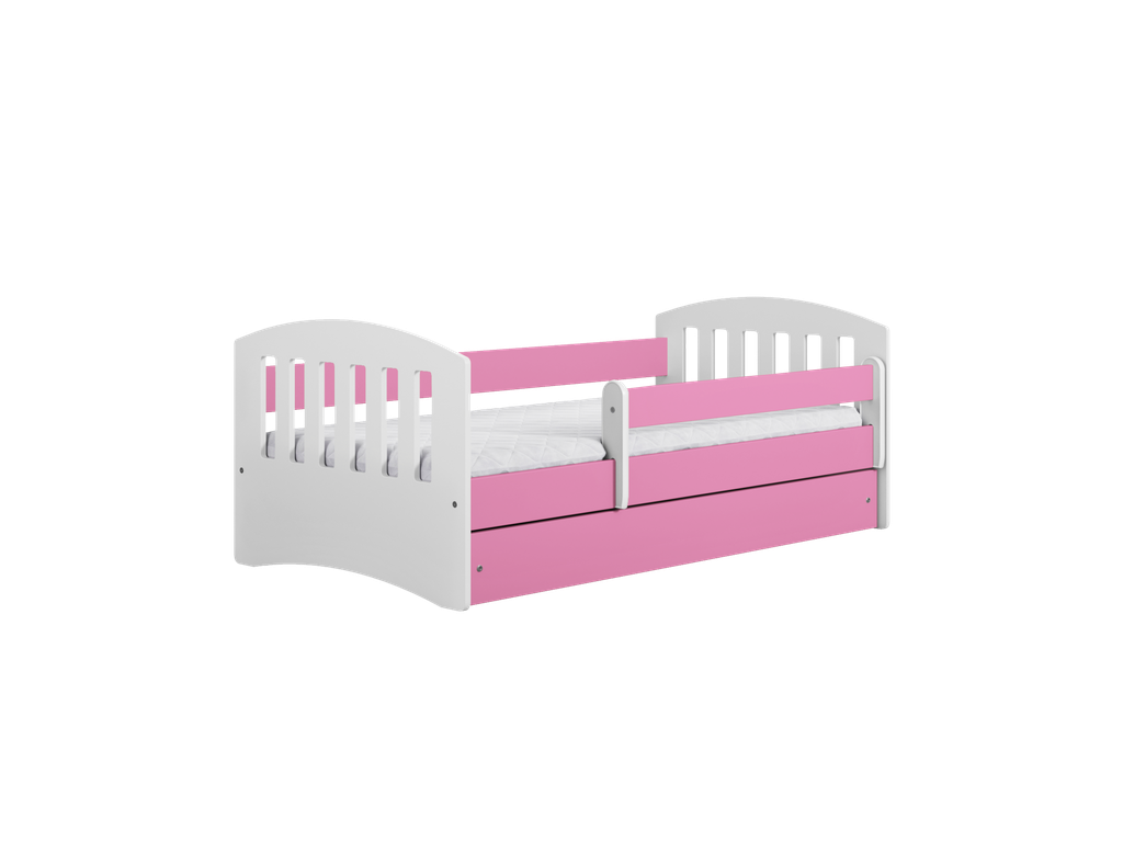 Kocot Kids lastensänky 140x80cm säilytyslaatikolla, vaaleanpunainen