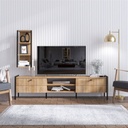 Chic Home Paula TV-taso 180 cm + seinähylly K74 cm, ruskea/musta