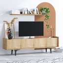 Chic Home Kristian TV-taso 150 cm + seinähylly, vaaleanruskea