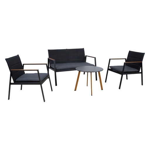 [4741243783287] Puutarharyhmä ABER pöytä, sohva + 2 nojatuolia, grafiitti