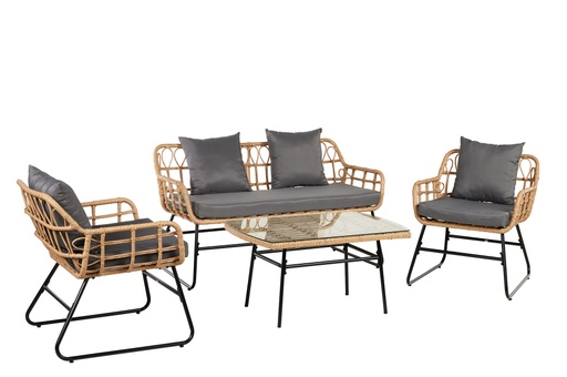 [6417783163121] Chic Garden Puutarhasetti Trieste, 2 tuolia + sohva + pöytä