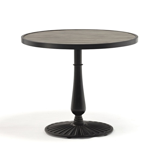 [4741243186422] Pöytä BOLGHERI pyöreä 90cm, valurautajalka, alumiinikansi, taupe/musta