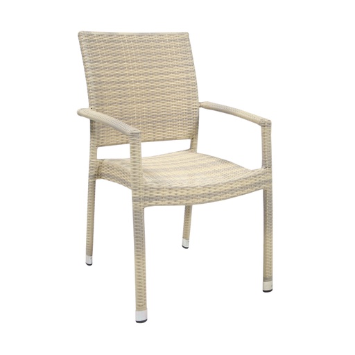 [4741243133631] Puutarhatuoli WICKER käsinojilla, alurunko polyrottingilla, beige