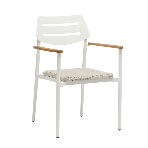 [4741243186453] Tuoli WALES käsinojilla, alurunko polyrottingilla, pinottava, valkoinen/vaaleanruskea