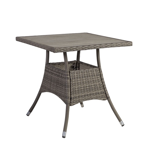[4741243211346] Parvekepöytä  PALOMA pöytälevy tekopuuta, teräsrunko polyrottingilla, ruskea/harmaa