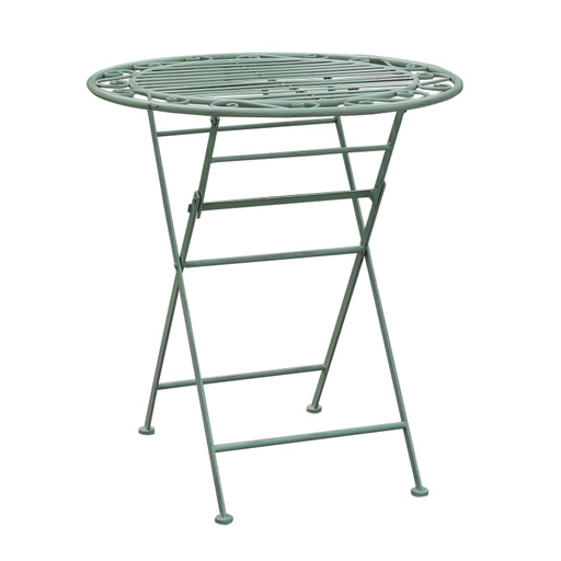 [4741243400528] Pöytä MINT pyöreä 70cm, takorautarunko, kokoontaitettava, vihreä