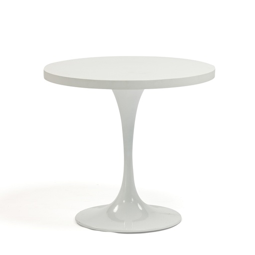 [4741243186439] Pöytä BOLGHERI pyöreä 80cm, valurautajalka, alumiinikansi, valkoinen