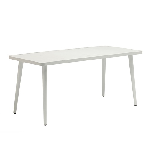 [4741243186460] Pöytä WALES 160x80xK75.5cm alumiinia, valkoinen