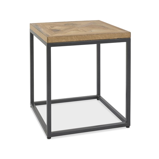 [4741243203143] Sivupöytä INDUS 45x45xK50cm, metallirunko, mosaiikkiviilutettu, ruskea/harmaa