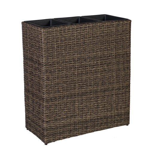 [4741243351615] Kukkaruukunsuoja WICKER 77x22xK80cm, polyrottinkia, tummaruskea