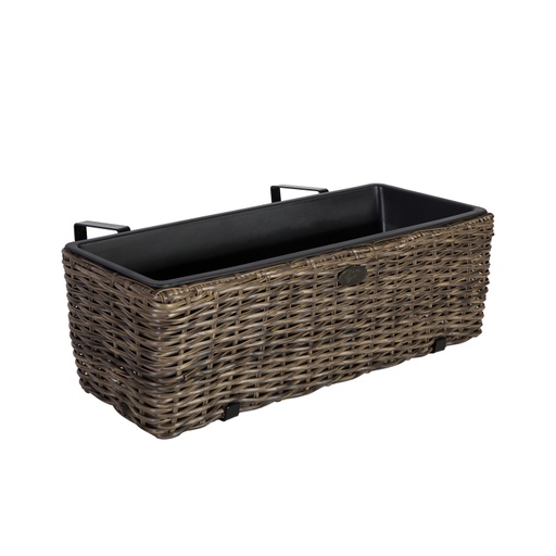 [4741243351622] Parvekelaatikko WICKER 60x19xK18cm polyrottinkia, tummanruskea