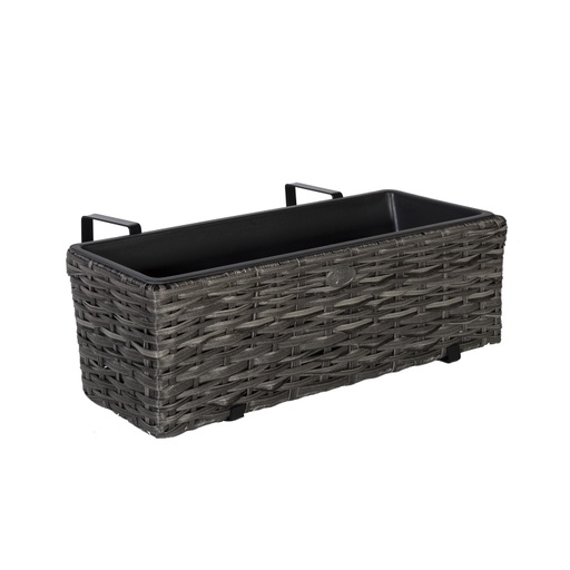 [4741243351684] Parvekelaatikko WICKER 60x19xK18cm polyrottinkia, harmaa