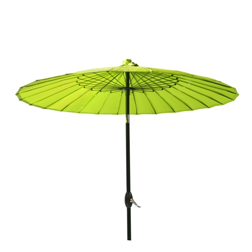 [4741243118102] Aurinkovarjo SHANGHAI 2,13m, musta alurunko, vihreä varjokangas, veivillä avattava