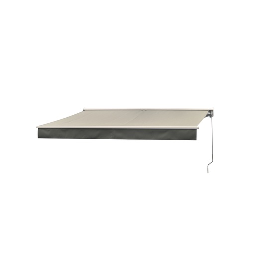 [4741243105003] Markiisi 2.5x2m, käsikäyttöinen puolikasetti, taupe/valkoinen