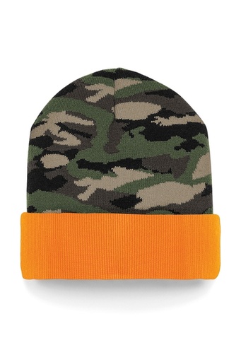 [5060566347648] Beechfield Camo pipo, 2 kerrosta, Jungle Camo/Orange