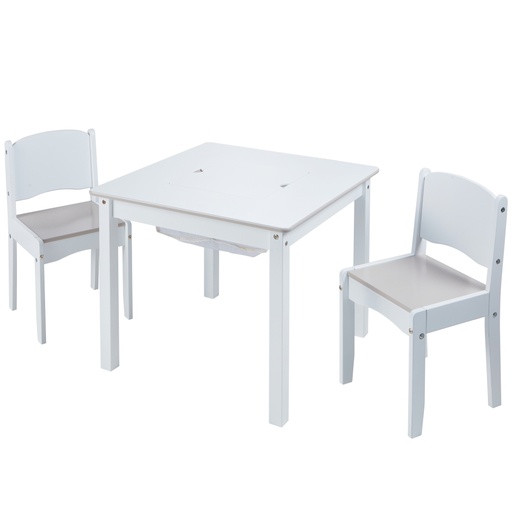 [5013138669952] Lastenpöytä + 2 tuolia, valkoinen