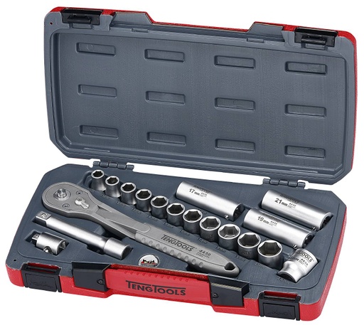 Teng Tools hylsyavainsarja 18 osaa, nelikulmainen 1/2"-kiinnitys TS1218
