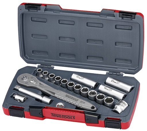 [5020385010864] Teng Tools hylsyavainsarja 18 osaa, nelikulmainen 1/2&quot;-kiinnitys TS1218