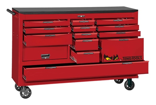 Teng Tools työkaluvaunu 13ltk lukolla, puukansi TCW814N