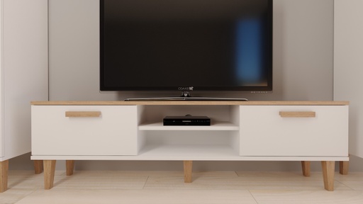 Kocot Denver TV-taso 160cm, valkoinen/beige