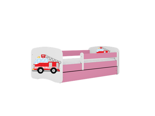 Babydreams lastensänky 140x70cm säilytyslaatikolla - Paloauto, vaaleanpunainen