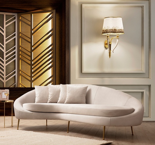 Chic Home Else 3-istuttava sohva, kaareva 255x120 cm L, beige
