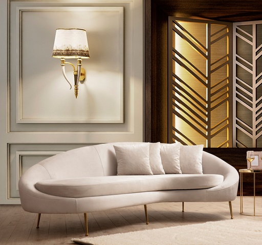 Chic Home Else 3-istuttava sohva, kaareva 255x120 cm R, beige