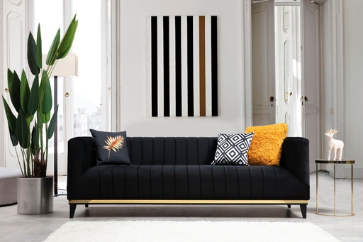 Chic Home Birgitta 3-istuttava sohva 222 cm, musta