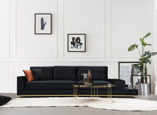 Chic Home Leeni 4-istuttava sohva sivupöydällä 320 cm, musta