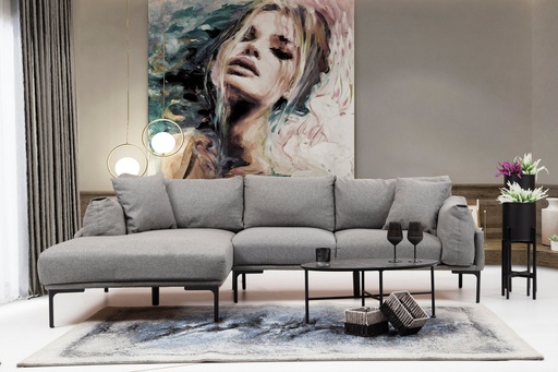 Chic Home Leila kulmasohva divaanilla 255x150 cm L, harmaa
