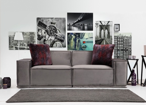 Chic Home Lea 2-istuttava sohva 215 cm, harmaa