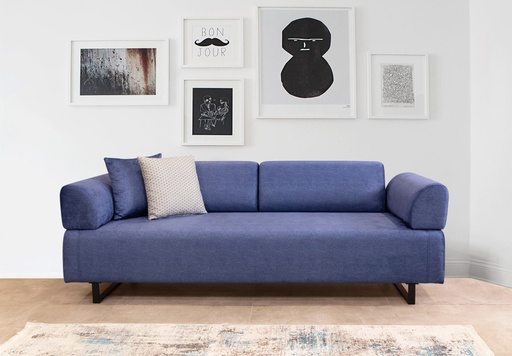 Chic Home Inkeri 3-istuttava vuodesohva sivupöydällä 220 cm, sininen