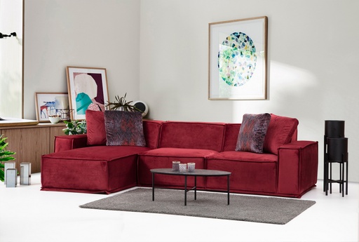 Chic Home Lea kulmasohva divaanilla 170x300 cm R, punainen