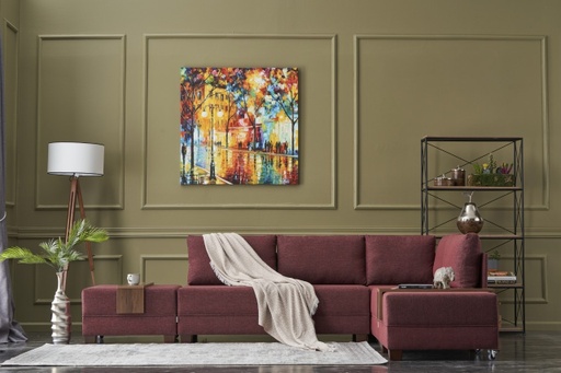 Chic Home Floora kulmavuodesohva 210x280 cm R, viininpunainen