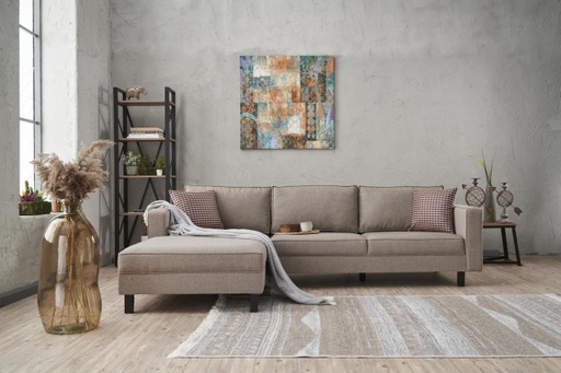 Chic Home Kaarina Pellava kulmasohva divaanilla 258x181 cm L, beige