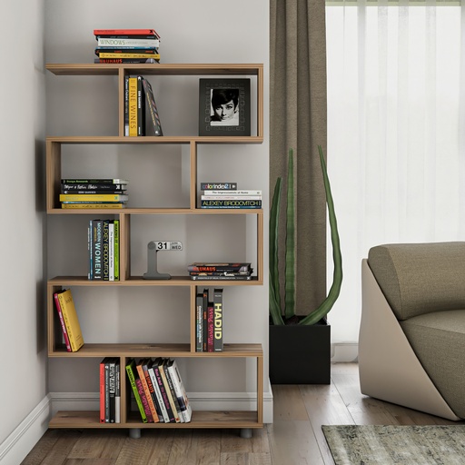 [8682870704404] Chic Home Elina kirjahylly 90x22xK156 cm, ruskea