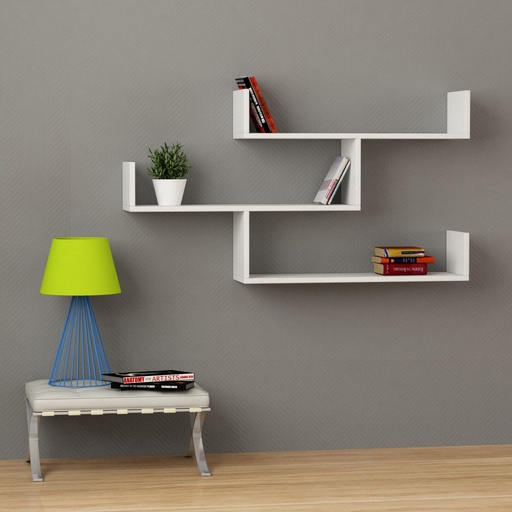 [8681875274554] Chic Home Tuomas seinähylly 119x23xK67 cm, valkoinen