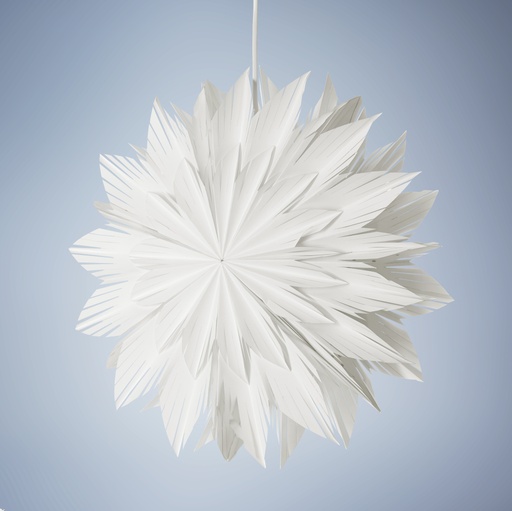 [6417783152538] Decora paperikrysanteemi, LED-valo, 45 cm valkoinen