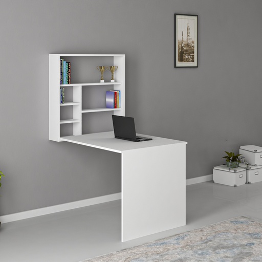 [8681875796209] Chic Home Selma taittopöytä säilytystilalla 63x16xK80 cm, valkoinen