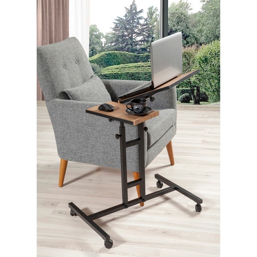 [8681875775013] Chic Home Gabriel läppäripöytä 67x46xK87 cm, ruskea/musta
