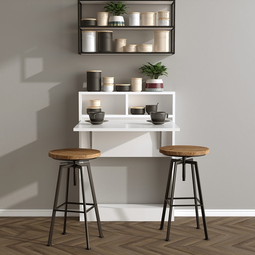 [8681875187076] Chic Home Annika taittopöytä säilytystilalla 70x15xK96 cm, valkoinen