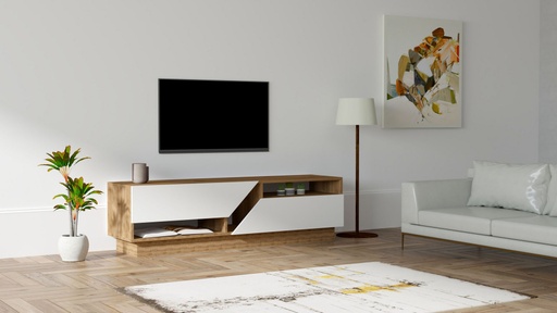 Chic Home Kiira TV-taso 160 cm, ruskea/valkoinen