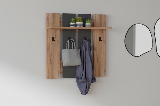 [8681875146943] Chic Home Mikael seinänaulakko 70x15xK70 cm, ruskea/harmaa
